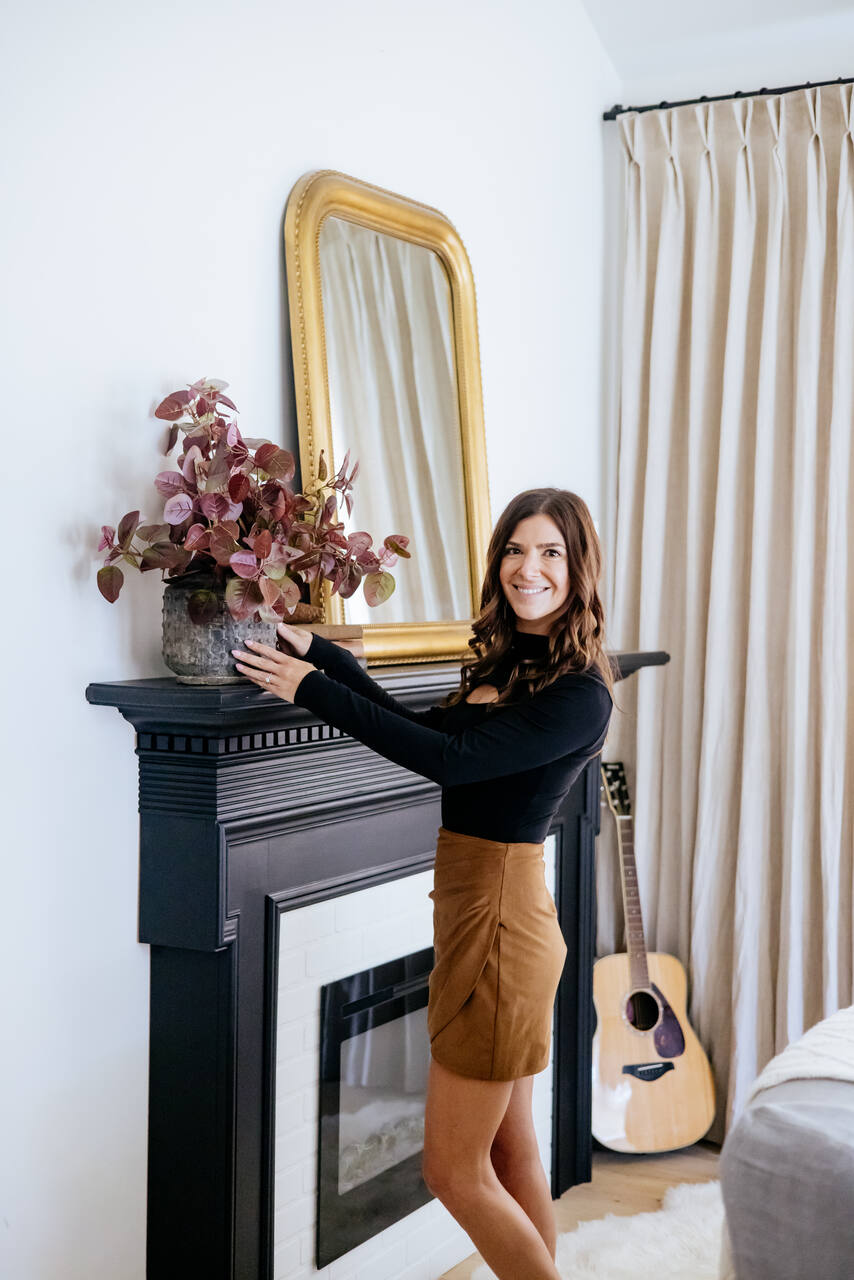 Danielle styling a mantel