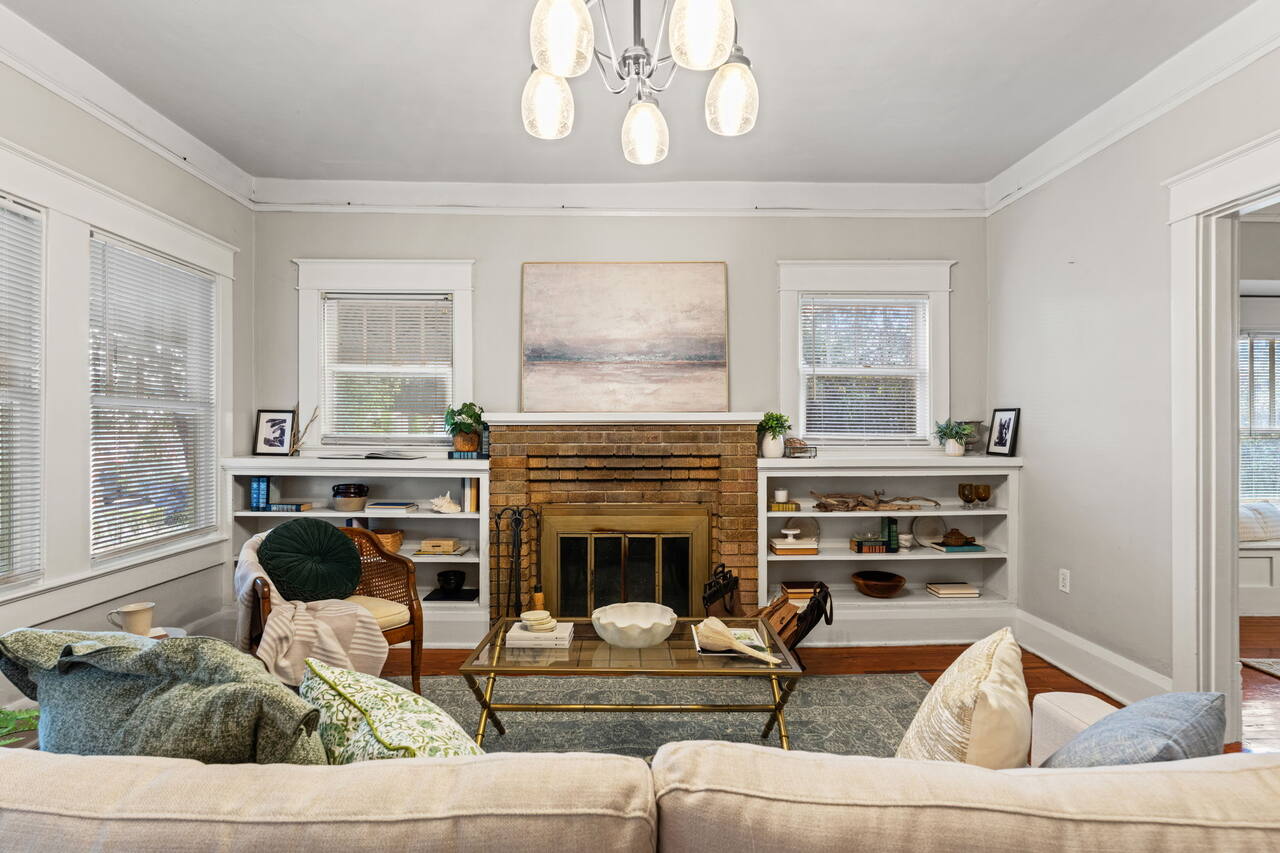 Staged living room, Seminole Heights
