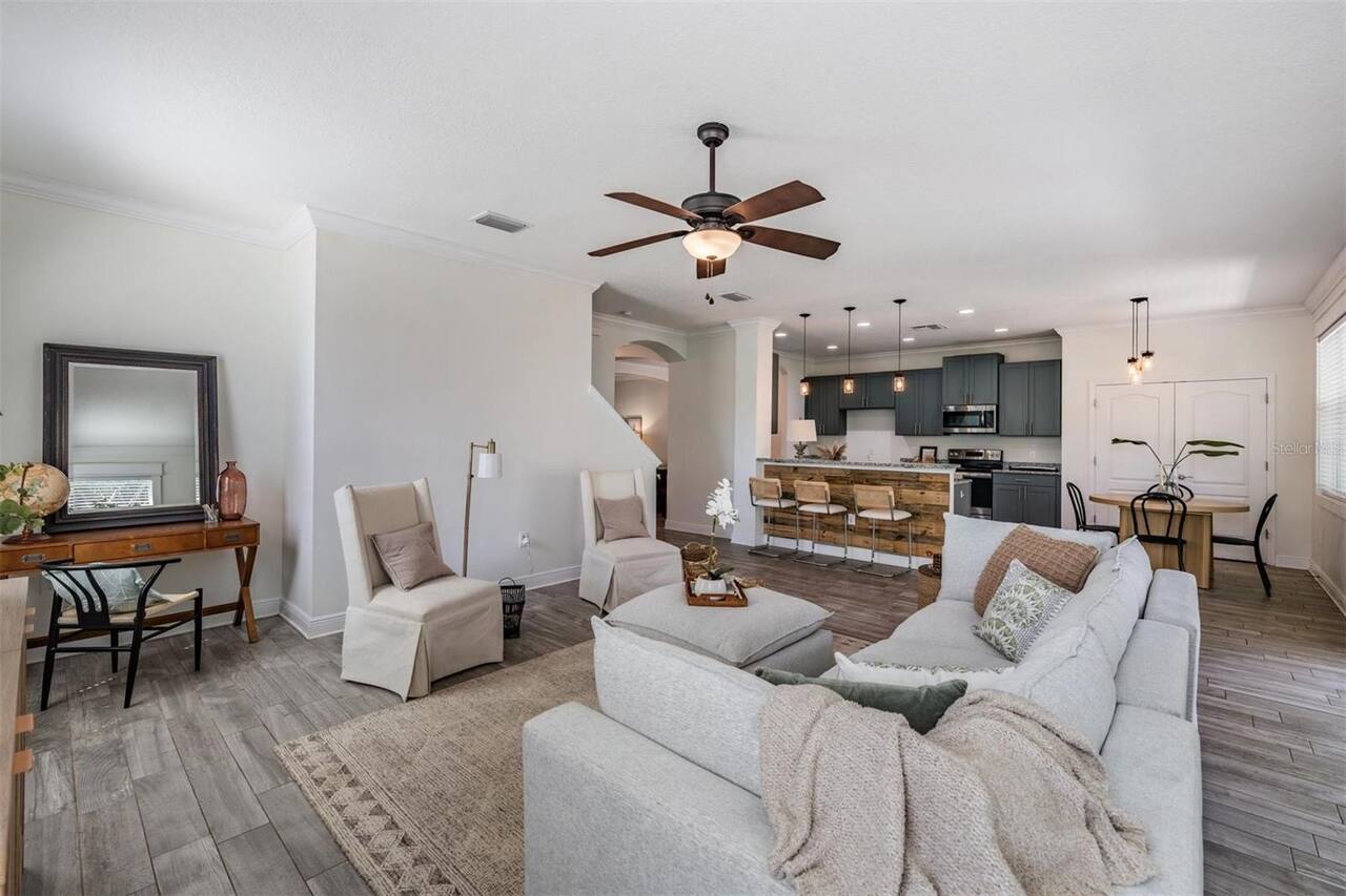 Staged great room, South Tampa